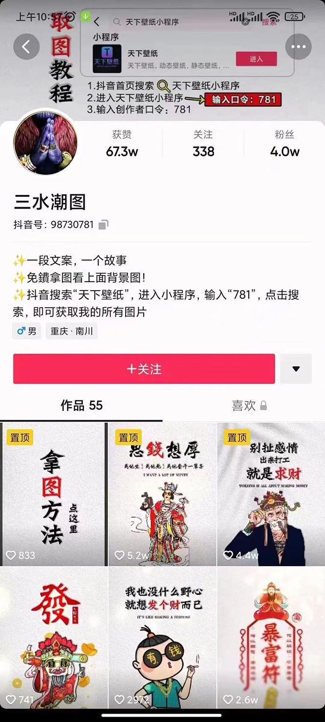 国潮壁纸变现项目，新手可操作日赚200 【素材 软件 教程】-BT网赚资源网