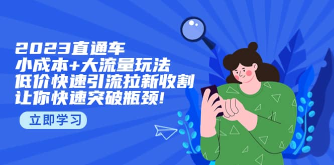 2023直通小成本 大流量玩法，低价快速引流拉新收割，让你快速突破瓶颈-BT网赚资源网