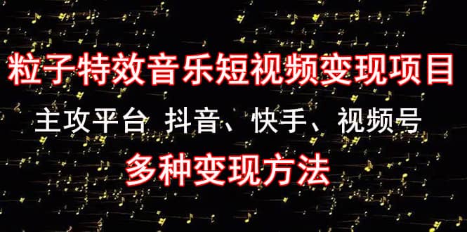 《粒子特效音乐短视频变现项目》主攻平台 抖音、快手、视频号 多种变现方法-BT网赚资源网