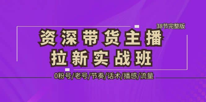 资深·带货主播拉新实战班，0粉号/老号/节奏/话术/播感/流量-38节完整版-BT网赚资源网