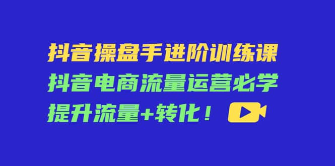 抖音操盘手进阶训练课：抖音电商流量运营必学，提升流量 转化-BT网赚资源网