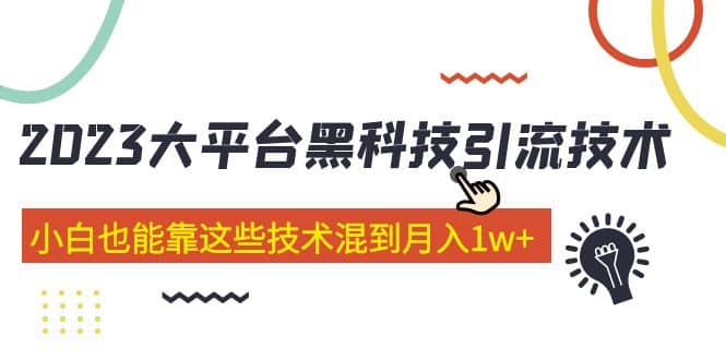 价值4899的2023大平台黑科技引流技术 29节课-BT网赚资源网