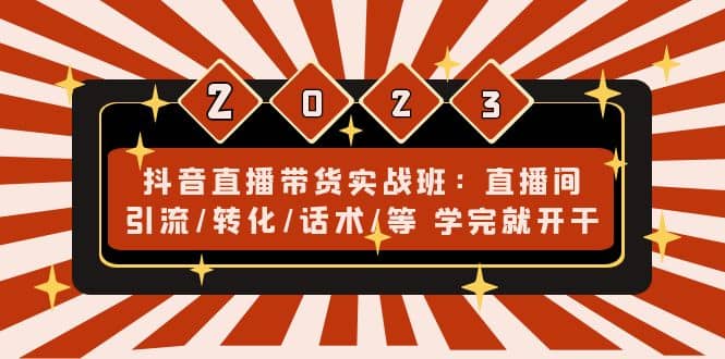 抖音直播带货实战班：直播间引流/转化/话术/等 学完就开干(无水印)-BT网赚资源网