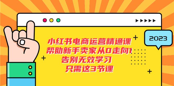 小红书电商·运营精通课，帮助新手卖家从0走向1 告别无效学习（7节视频课）-BT网赚资源网