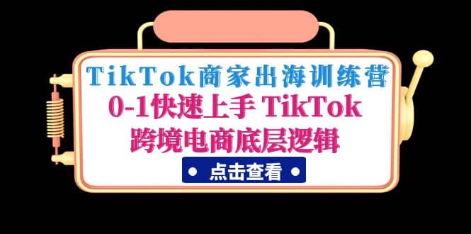 TikTok商家出海训练营：0-1快速上手 TikTok跨境电商底层逻辑(无水印)-BT网赚资源网