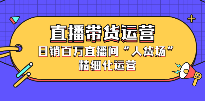 直播带货运营，销百万直播间“人货场”精细化运营-BT网赚资源网