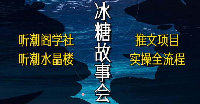 抖音冰糖故事会项目实操，小说推文项目实操全流程，简单粗暴-BT网赚资源网