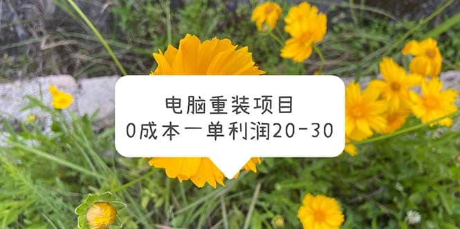 电脑系统重装项目，0成本一单利润20-30-BT网赚资源网