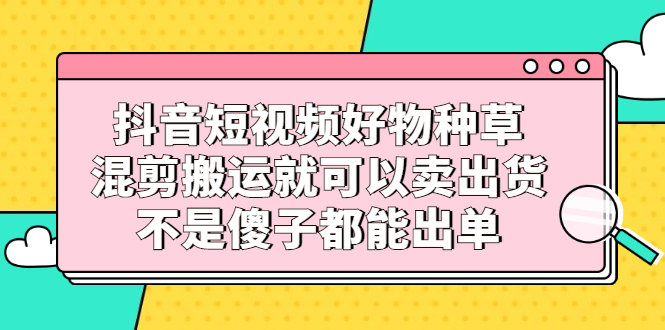 抖音短视频好物种草，混剪搬运就可以卖出货，不是傻子都能出单-BT网赚资源网