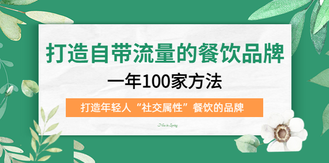 打造自带流量的餐饮品牌：一年100家方法 打造年轻人“社交属性”餐饮的品牌-BT网赚资源网