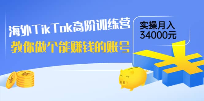 海外TikTok高阶训练营：教你做个能赚钱的账号，实操月入34000元！-BT网赚资源网