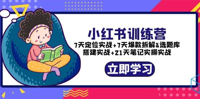 小红书训练营：7天定位实战 7天爆款拆解 选题库搭建实战 21天笔记实操实战-BT网赚资源网