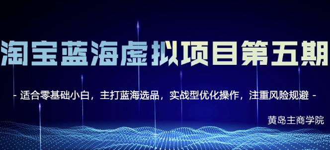 黄岛主淘宝虚拟无货源3.0 4.0 5.0，适合零基础小白，主打蓝海选品，实战型优化操作-BT网赚资源网