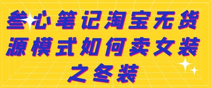 叁心笔记淘宝无货源模式如何卖女装之冬装-BT网赚资源网