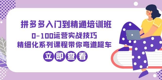 2023拼多多入门到精通培训班：0-100运营实战技巧 精细化系列课带你弯道超车-BT网赚资源网