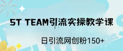 ST TEAM引流实操课，日引流网创粉100-BT网赚资源网