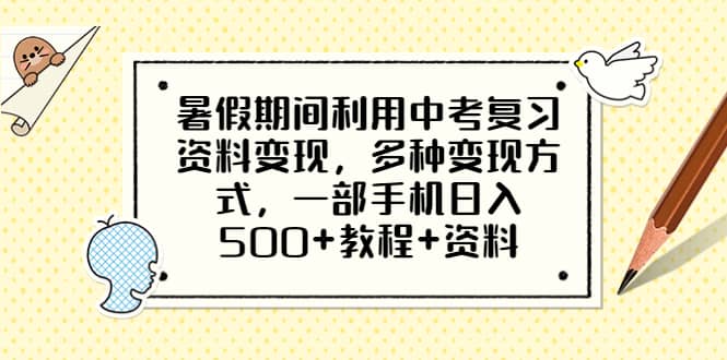 暑假期间利用中考复习资料变现，多种变现方式，一部手机日入500 教程 资料-BT网赚资源网