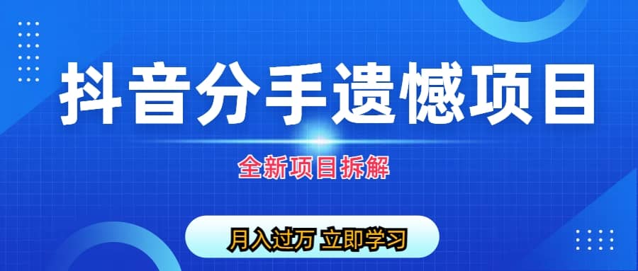 自媒体抖音分手遗憾项目私域项目拆解-BT网赚资源网