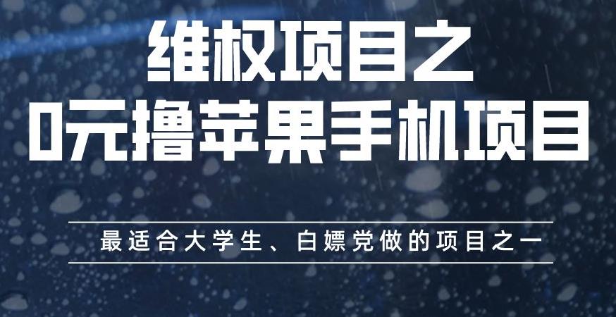 维权项目之0元撸苹果手机项目，最适合大学生、白嫖党做的项目之一【揭秘】-BT网赚资源网