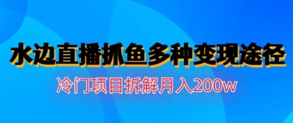 水边直播抓鱼，多种变现途径冷门项目，月入200w拆解【揭秘】-BT网赚资源网