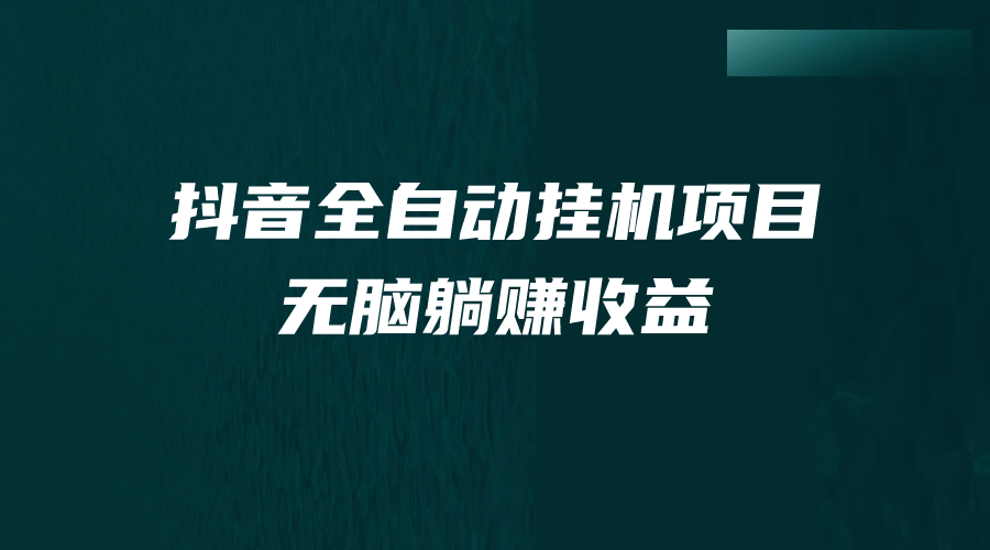 抖音全自动挂机薅羊毛，单号一天5-500＋，纯躺赚不用任何操作-BT网赚资源网