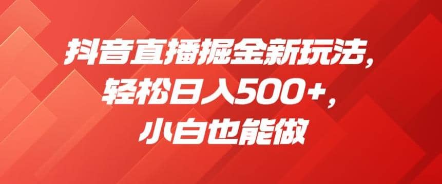 抖音直播掘金新玩法，轻松日入500 ，小白也能做【揭秘】-BT网赚资源网