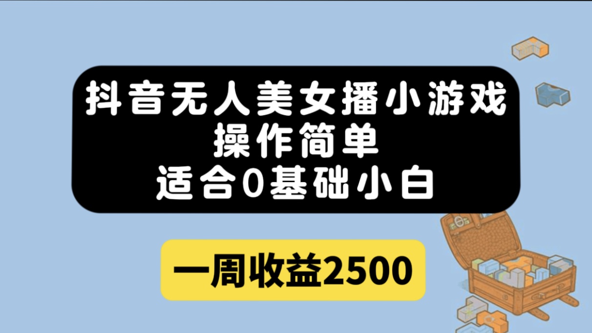 抖音无人美女播小游戏，操作简单，适合0基础小白一周收益2500-BT网赚资源网