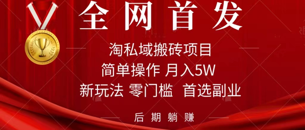 淘私域搬砖项目，利用信息差月入5W，每天无脑操作1小时，后期躺赚-BT网赚资源网