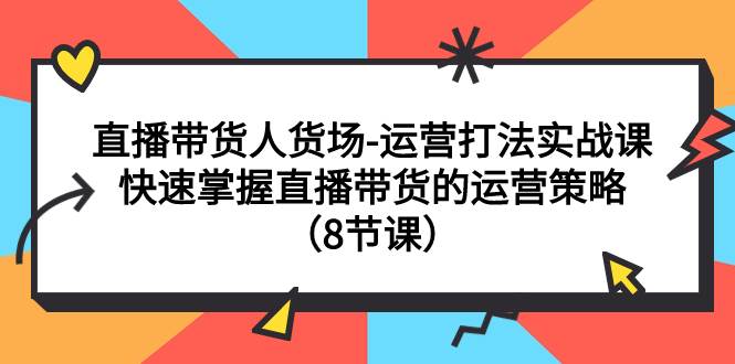 直播带货人货场-运营打法实战课：快速掌握直播带货的运营策略（8节课）-BT网赚资源网