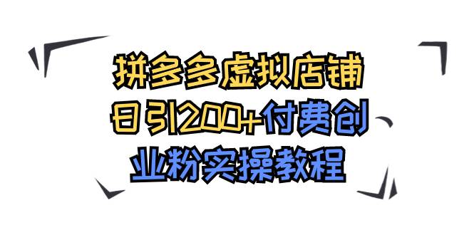 拼多多虚拟店铺日引200 付费创业粉实操教程-BT网赚资源网