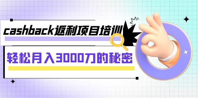 cashback返利项目培训：轻松月入3000刀的秘密（8节课）-BT网赚资源网