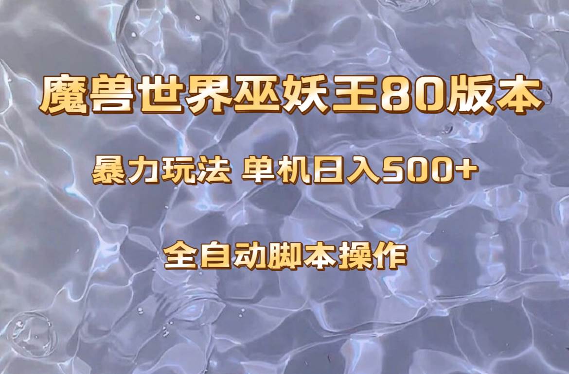 魔兽巫妖王80版本暴利玩法，单机日入500 ，收益稳定操作简单。-BT网赚资源网