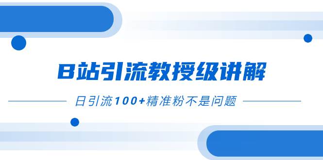 B站引流教授级讲解，细节满满，日引流100 精准粉不是问题-BT网赚资源网