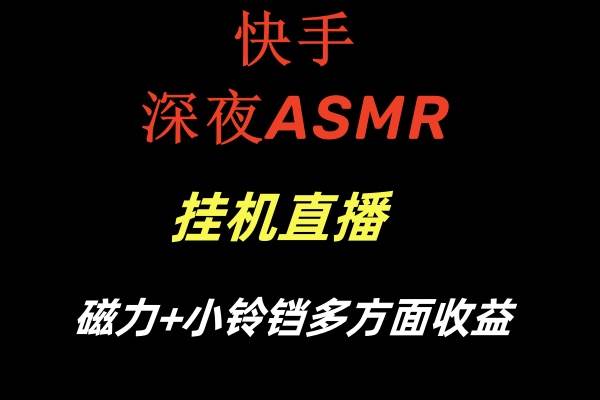 快手深夜ASMR挂机直播磁力+小铃铛多方面收益-BT网赚资源网