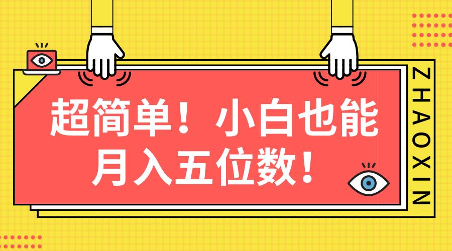 超简单图文项目！小白也能月入五位数-BT网赚资源网