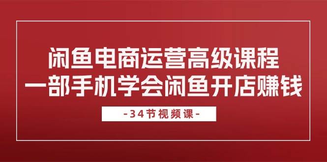 闲鱼电商运营高级课程，一部手机学会闲鱼开店赚钱（34节课）-BT网赚资源网