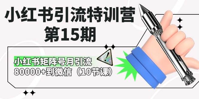 小红书引流特训营-第15期，小红书矩阵号月引流80000+到微信（10节课）-BT网赚资源网