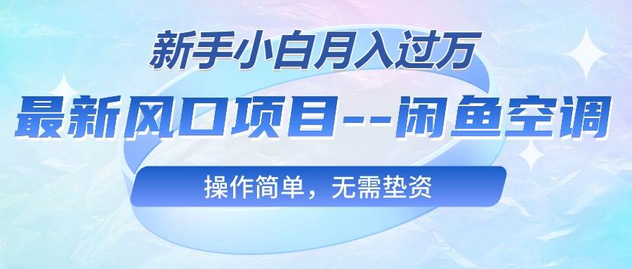 最新风口项目---闲鱼空调，新手小白月入过万，操作简单，无需垫资-BT网赚资源网