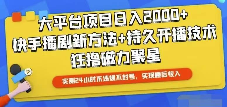 快手24小时无人直播，真正实现睡后收益-BT网赚资源网