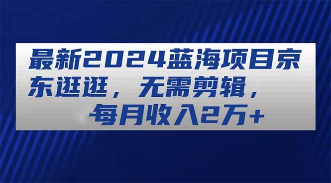 最新2024蓝海项目京东逛逛，无需剪辑，每月收入2万+-BT网赚资源网