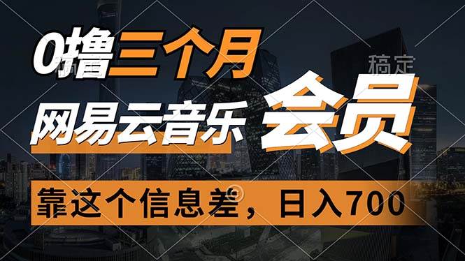 0撸三个月网易云音乐会员，靠这个信息差一天赚700，月入2w-BT网赚资源网