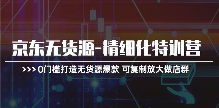 京东无货源-精细化特训营，0门槛打造无货源爆款 可复制放大做店群-BT网赚资源网