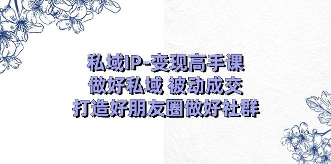 私域IP-变现高手课：做好私域 被动成交，打造好朋友圈做好社群（18节）-BT网赚资源网