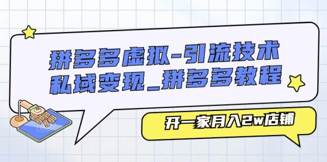 拼多多虚拟-引流技术与私域变现_拼多多教程：开一家月入2w店铺-BT网赚资源网