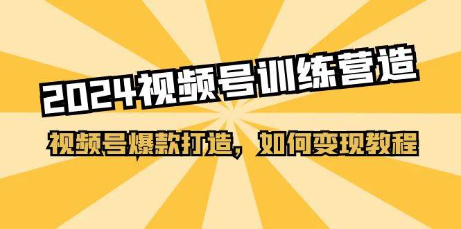 2024视频号训练营，视频号爆款打造，如何变现教程（20节课）-BT网赚资源网