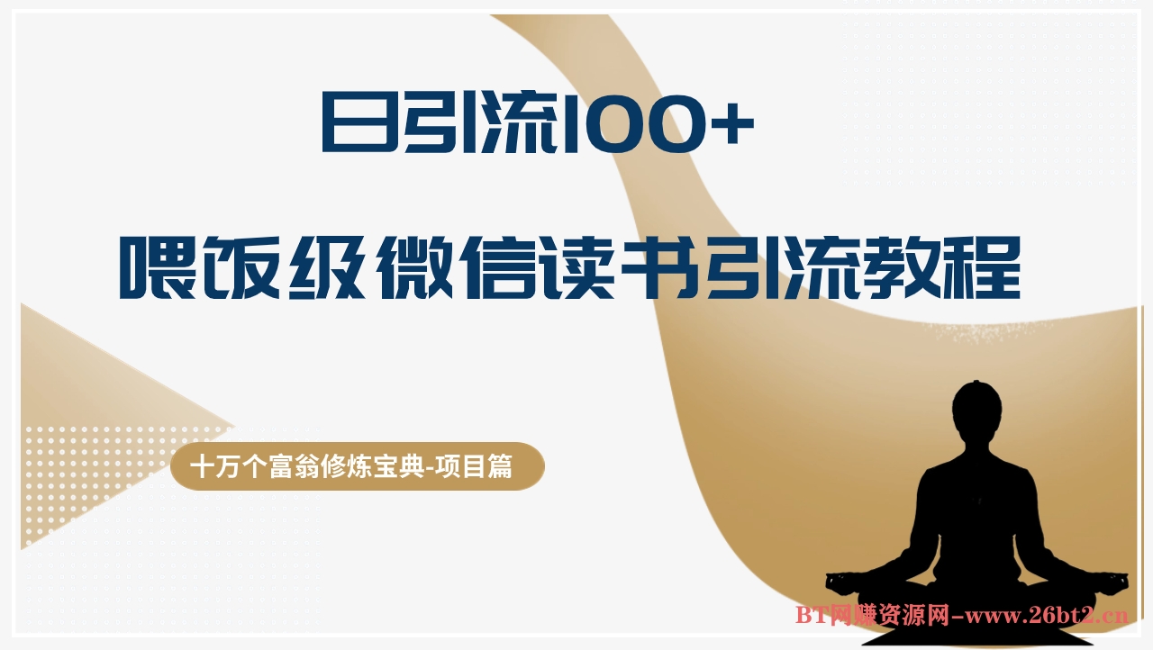 十万个富翁修炼宝典日引流100+，喂饭级微信读书引流教程，月收入实现五位数-BT网赚资源网