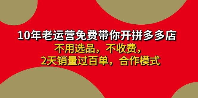 拼多多-合作开店日入4000+两天销量过百单，无学费、老运营教操作、小白...-BT网赚资源网