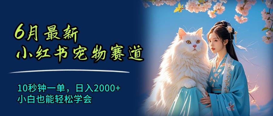 6月最新小红书宠物赛道，10秒钟一单，日入2000+，小白也能轻松学会-BT网赚资源网