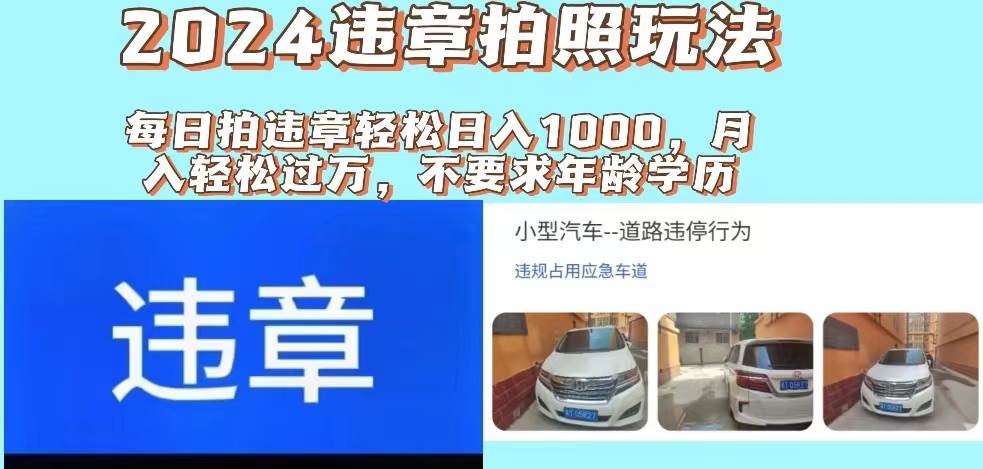 2024违章拍照新玩法，推广躺赚+拍照赚钱双模式，日入1000+-BT网赚资源网