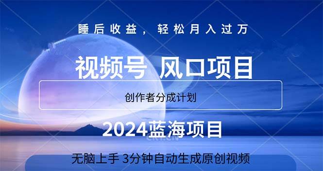 2024蓝海项目，3分钟自动生成视频，月入过万-BT网赚资源网